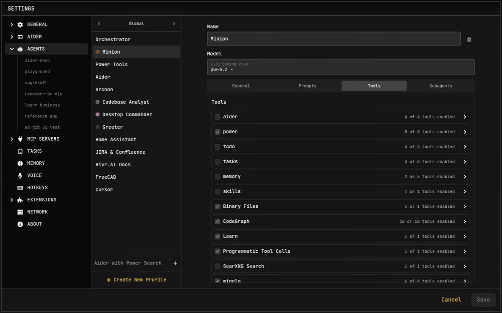 Agent Settings - Use Memory Tools