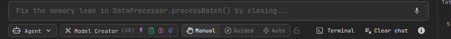 Autonomy selector in the prompt bar