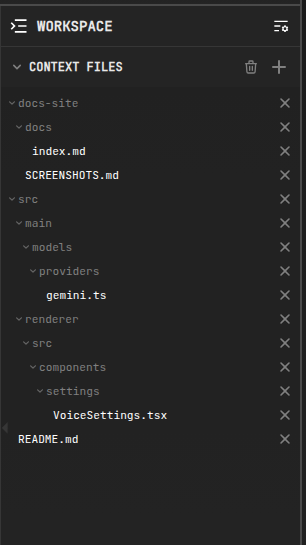Context files panel