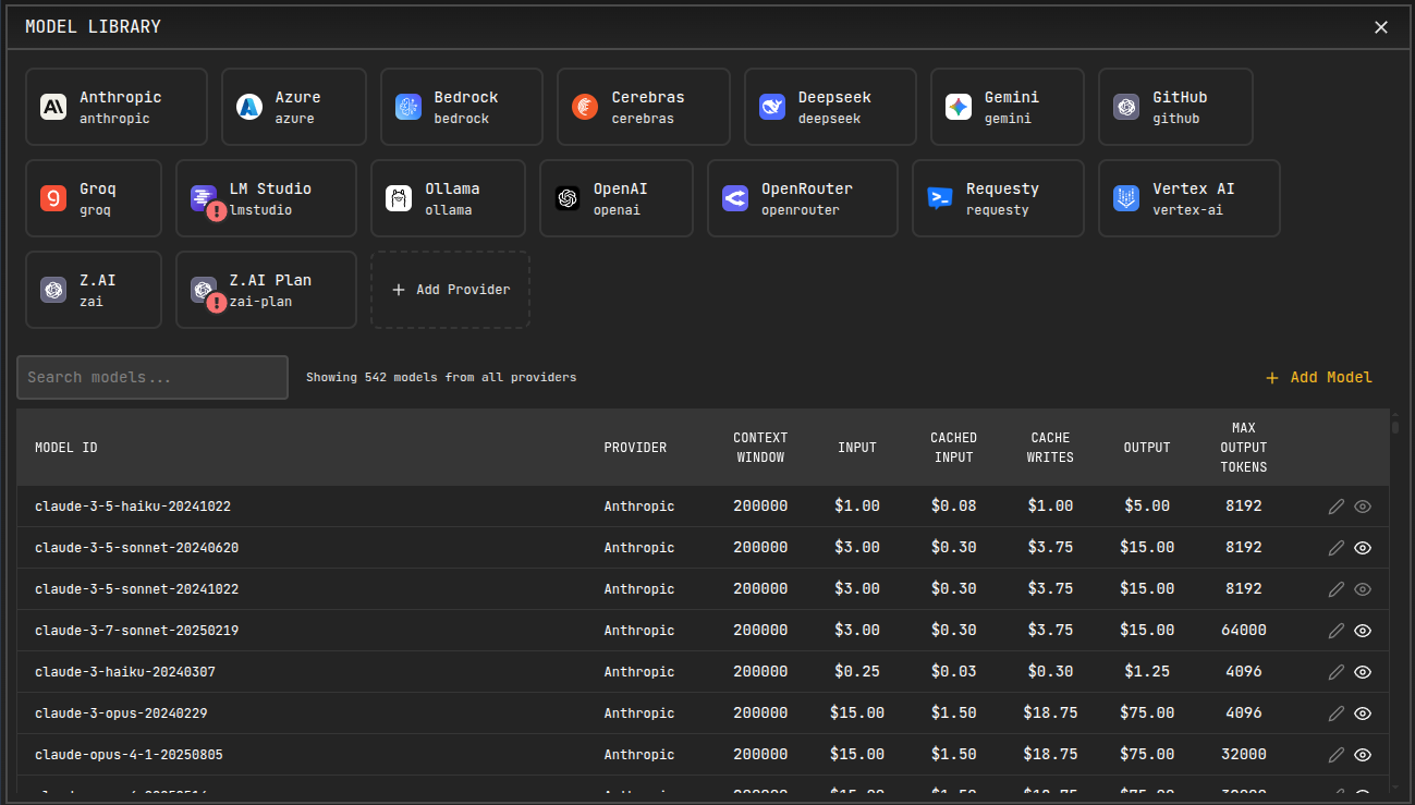 Model Library Interface