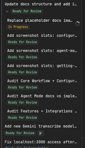 Nested subtasks tree