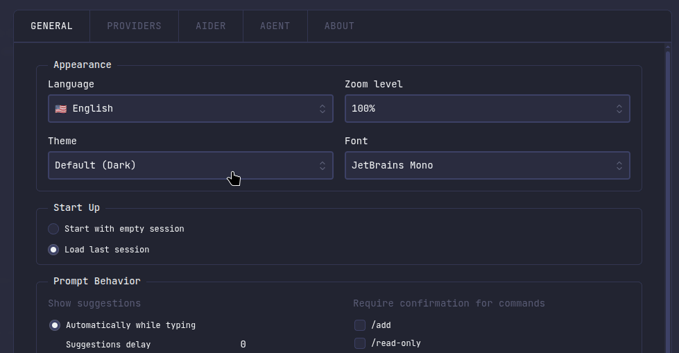 Theme Selection Interface